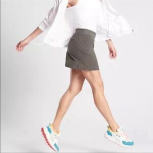 Athleta Soho Skort Olive Green- Mid-rise Mini Athletic Skirt w/spandex Shorts